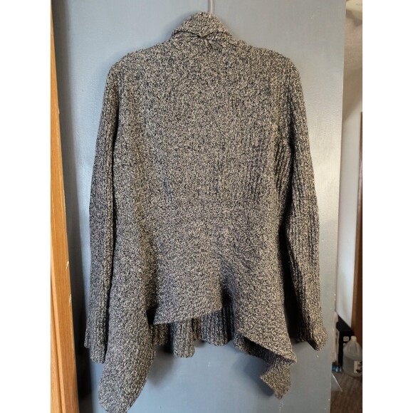 Anthropologie CANARY Cardigan Wool Sweater Gray  Ribbed Tunic Medium - Picture 2 of 8